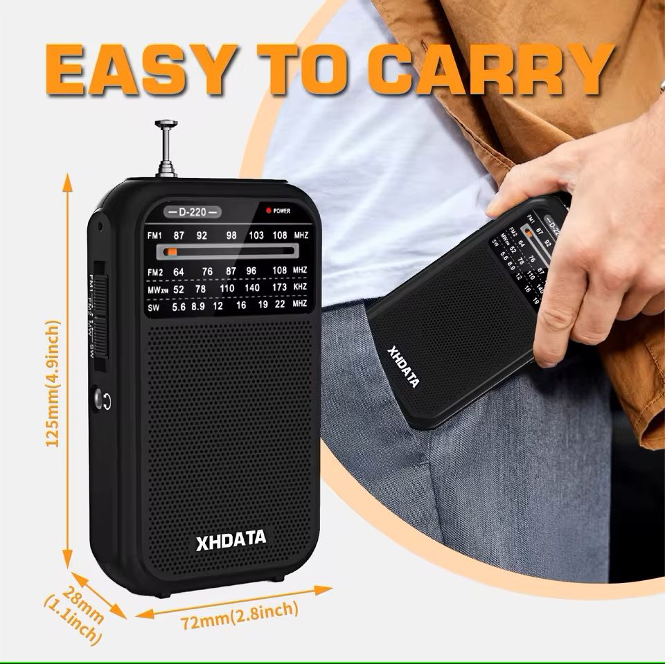 Retro Pocket Radio with FM MW SW Bands and DSP Tuning