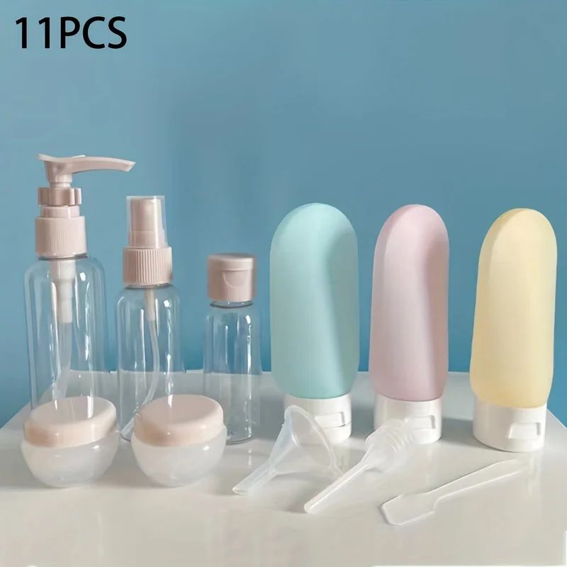 11 Pcs Leak-Proof Travel Bottles – TSA Approved Refillable Toiletry Containers for Lotion, Spray & Cream