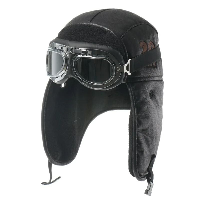 Synthetic Leather Thermal Bomber and Pilot Hat