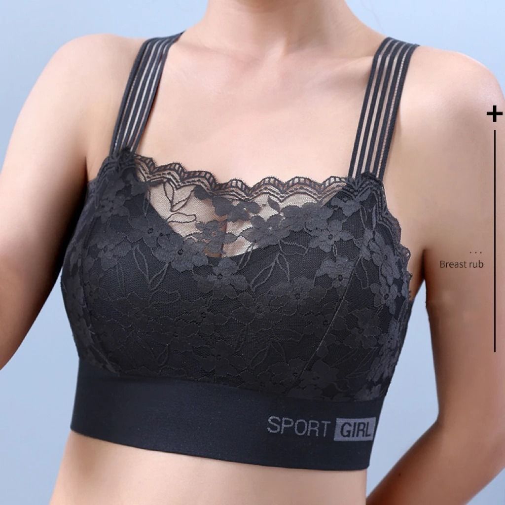 Premium Womens Lace Comfort Bralette - Sexy Wireless Vest Style Tube Top