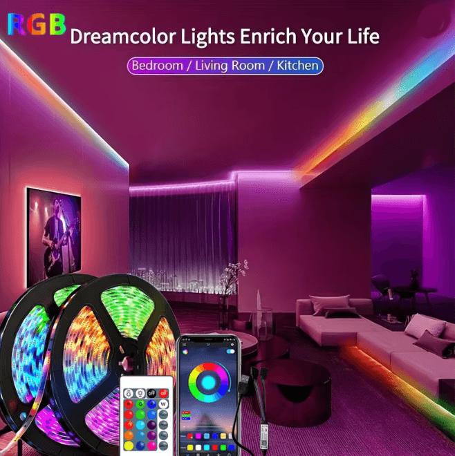 RGB LED Strip Light USB Bluetooth Color Changing Flexible Light Tape
