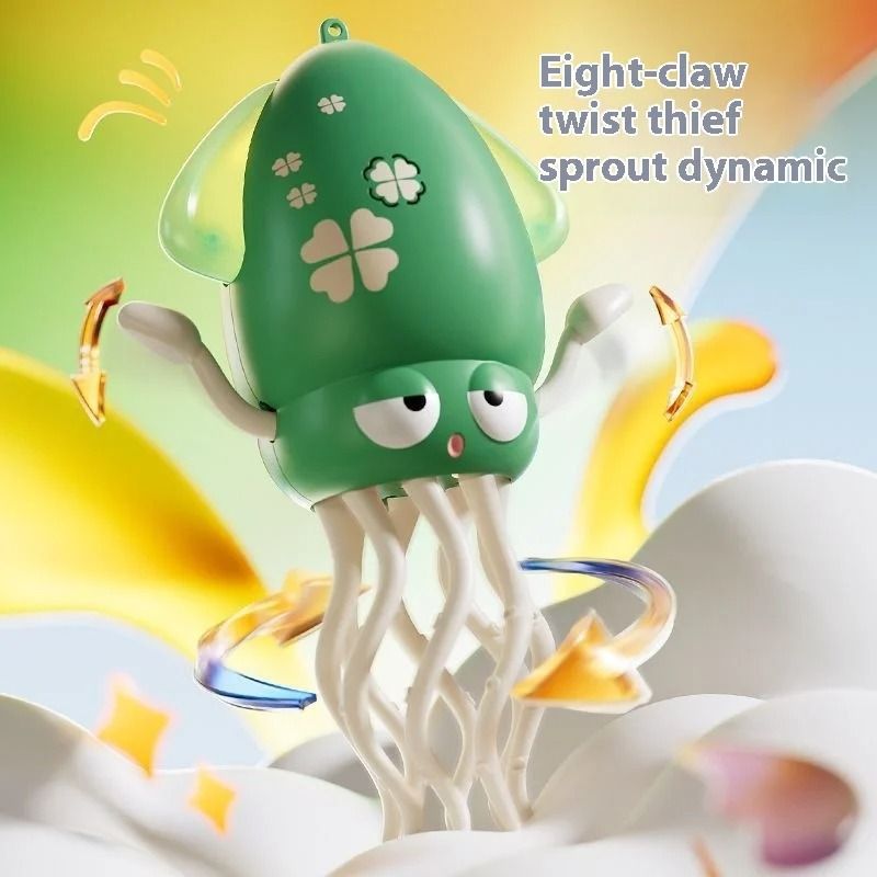 Kids Electric Octopus Toy Interactive Sound Light Rechargeable Crawling Toy