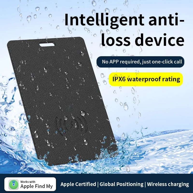 UltraSlim GPS Wallet Tracker Card – Slim Wallet GPS Tracker with Wireless Charging & Find My App Tracker