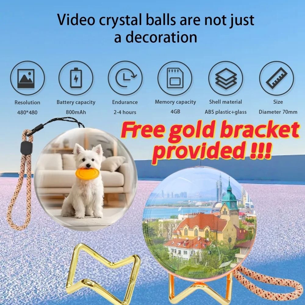 Customizable Video Glass Ball DIY Art Lamp with Detachable Spherical Pixel Display and Sound