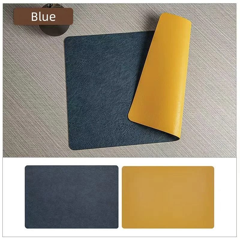 Square Faux Leather Kitchen Dining Placemats – Heat-Resistant Insulation Table Mats