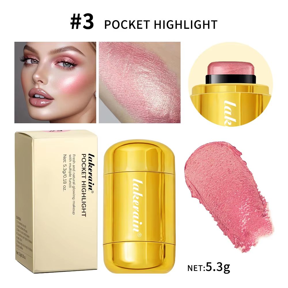 GlowTint 3 in 1 Blush Stick – Moisturizing Lip and Cheek Tint with Glossy Finish