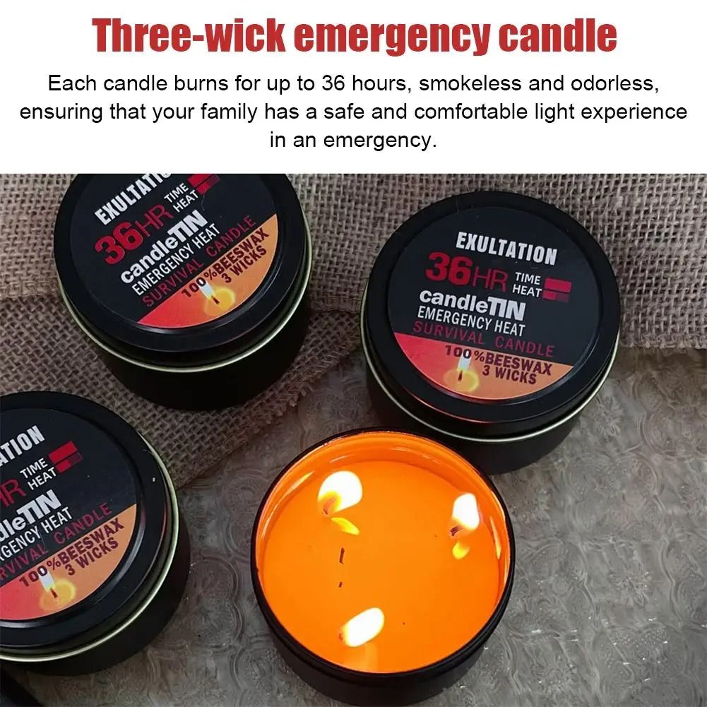 36 Hour 3 Wick Long Lasting Emergency Survival Candle