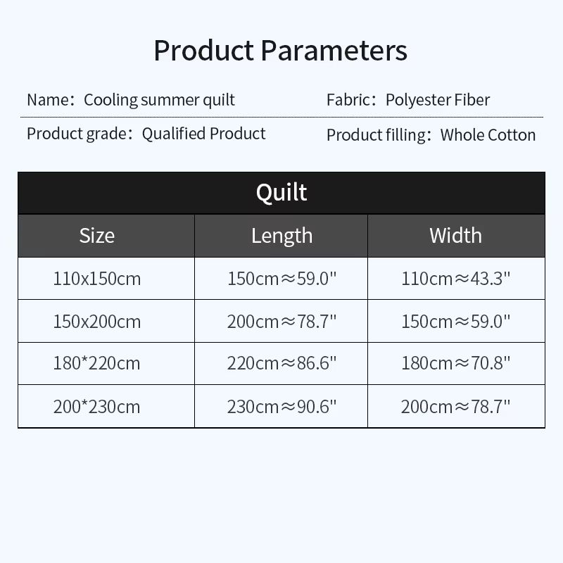 2025 Japanese Polyester Cotton Quilted Summer Quilt – Lightweight & Skin-Friendly