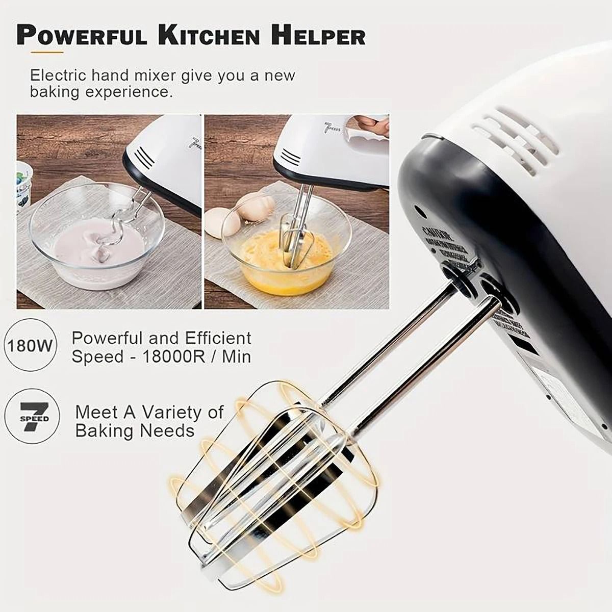 SaengQ Handheld Electric Egg Beater and Household Mixer