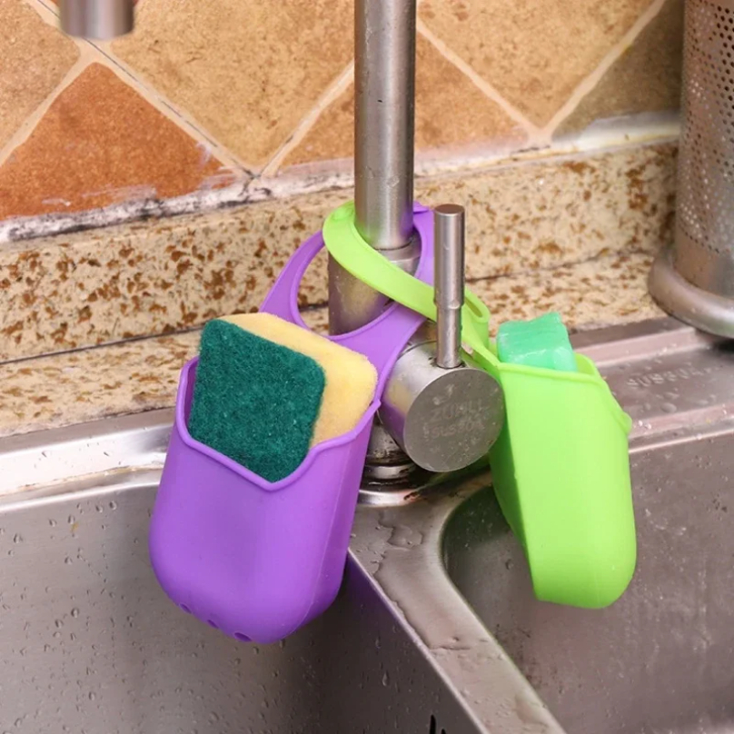 Sink Drain Rack, Kitchen Storage Basket Shelf, Hang Sink Bag, Sponge Holder, Soap Dish Drainer, Home Organizer