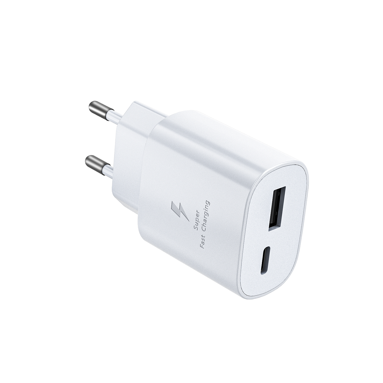 Fast Charger Adapter Dual Port USB C USB A Wall Charger for Rapid Charging