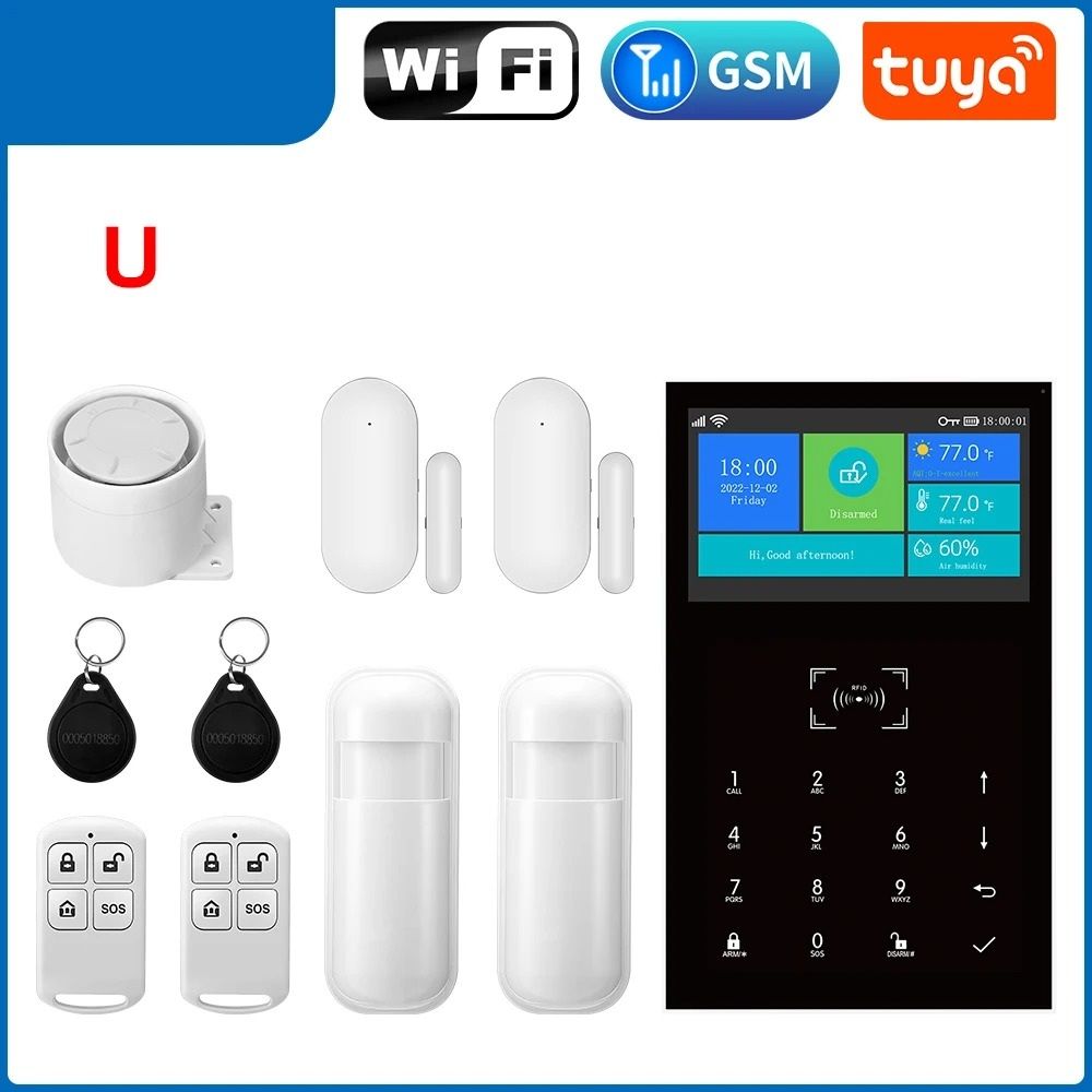 4.3-Inch Smart Home Security Hub - WiFi & GSM Alarm with Temperature Display