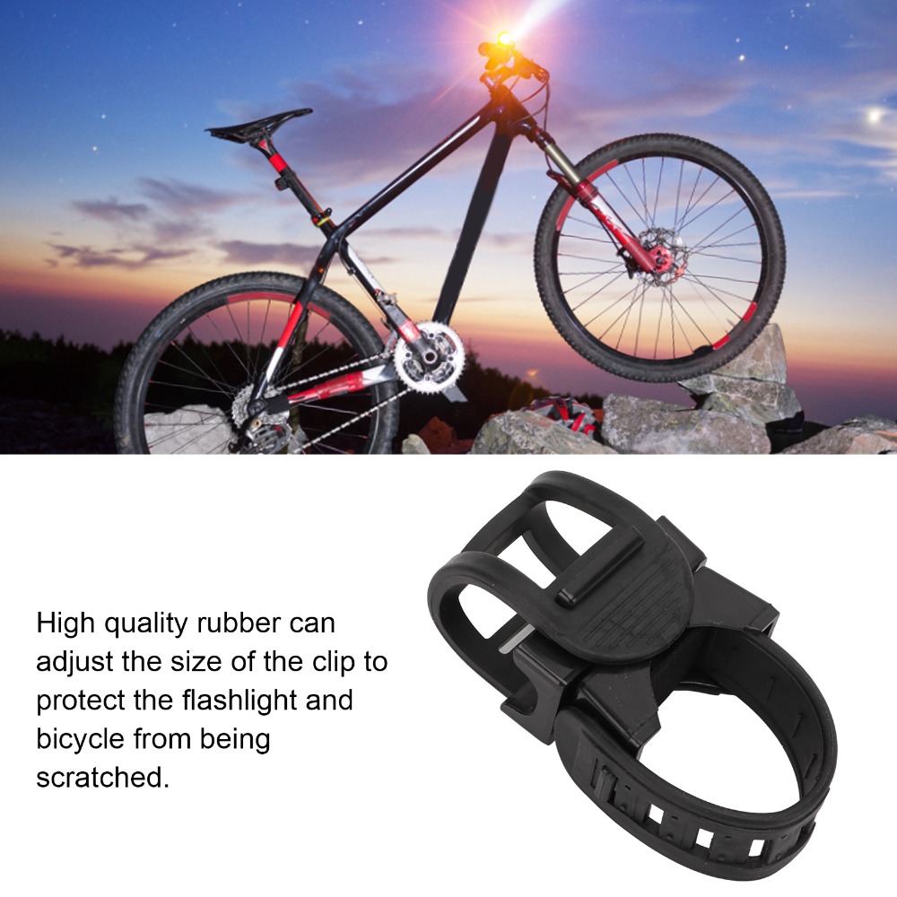 Plastic Bike Light Clamp, Degree Rotation Bike Light Holder, Adjustable Flashlight Mount