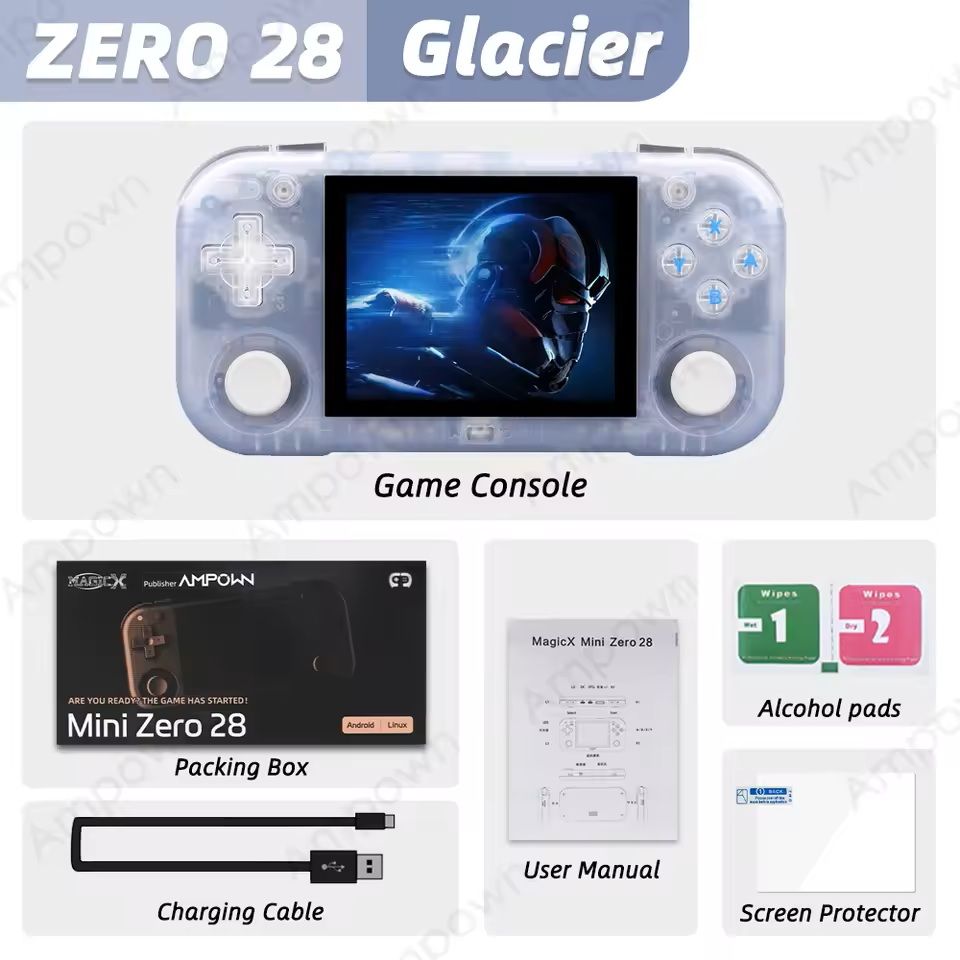 Mini Zero 28 Handheld Game Console with 2.8in IPS Screen and Android OS