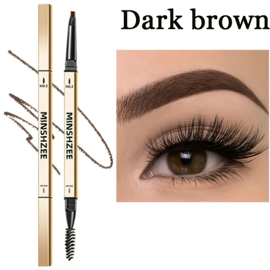 Waterproof Matte Eyebrow Pencil with Double Head and Brush