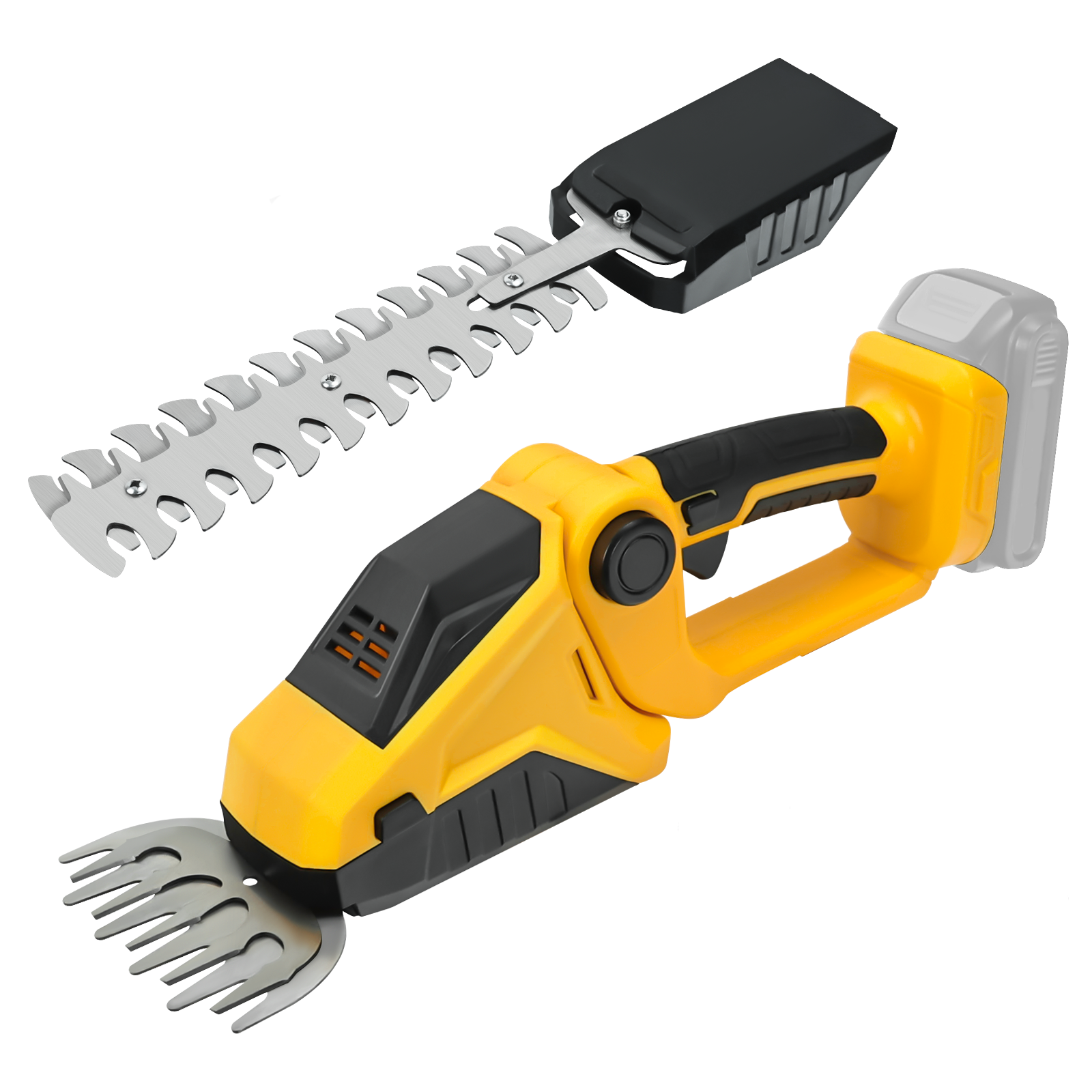 2-in-1 Cordless Hedge Trimmer Electric Grass Shears Handheld Shrub Trimmer Kit for Garden Lawn Edging