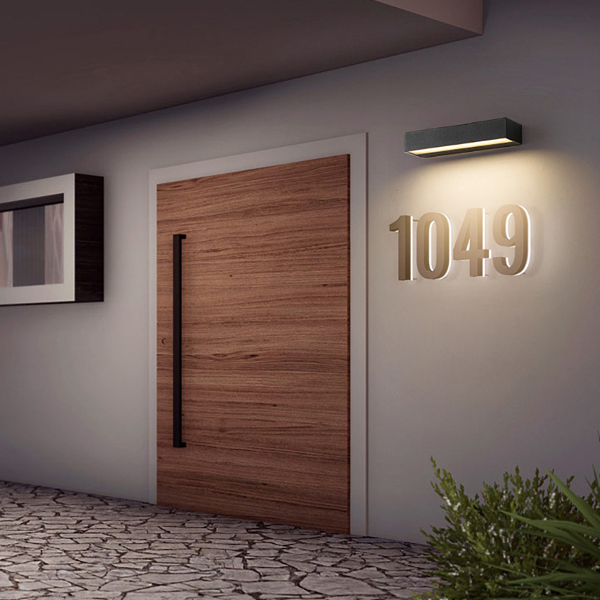 Porch Sign Lighting, Aluminum Lamp Outdoor Waterproof Strip Wall Lights for Courtyard and Garden Decor Light Fixture
