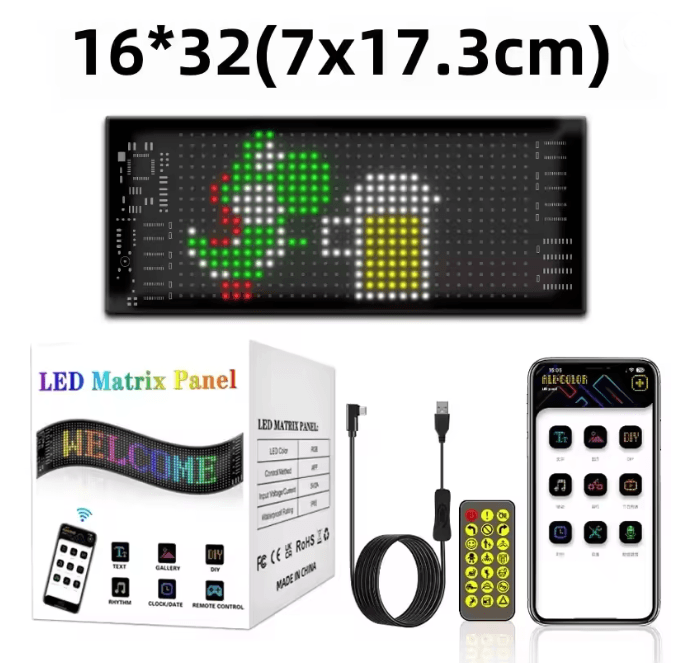 LED Matrix Car Windshield Display with App Control Flexible LED Car Display Panel