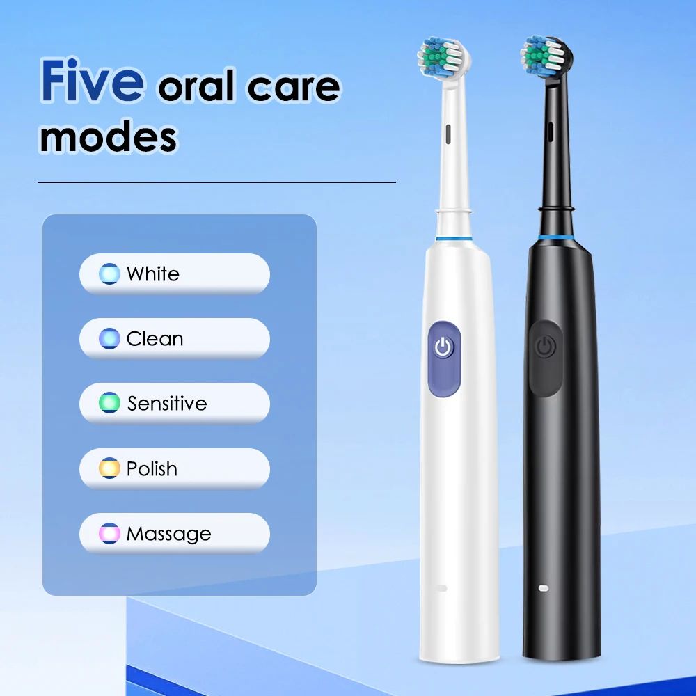 SmartSpin Pro Rechargeable Electric Toothbrush with Rotary Cleaning Power