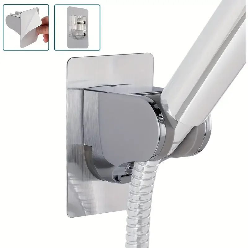 Adjustable Showerhead Holder, Self-Adhesive, No-Drill Wall Mount Bracket for Universal Household Showers