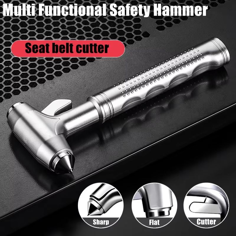JUSTINLAU 2-in-1 Car Safety Hammer & Seatbelt Cutter – Emergency Escape Tool with Window Breaker