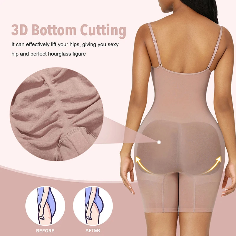 Women Bodysuit Shapewear Tummy Control Full Body Shaper Slimming Sheath Butt Lifter Push Up Thigh Slimmer Abdomen Shaper