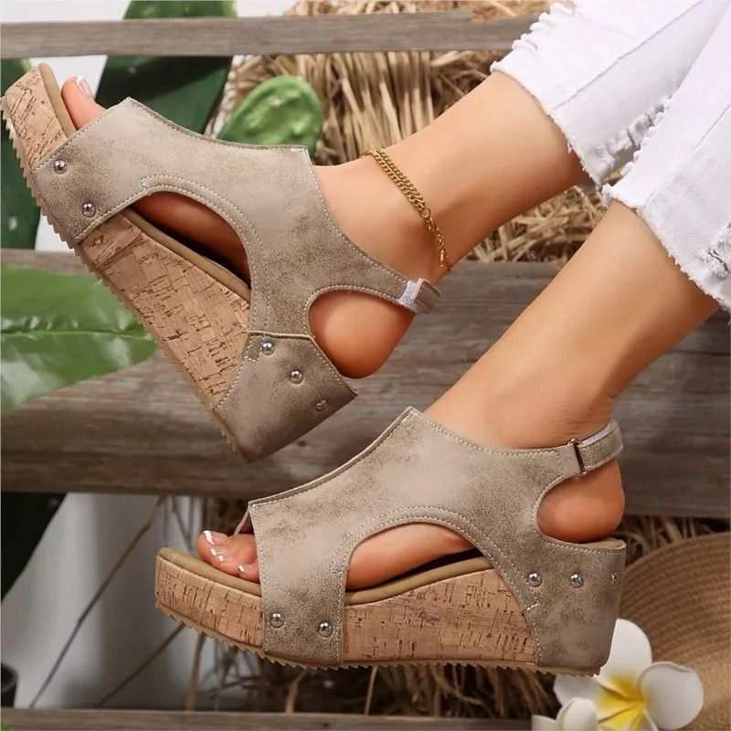 Womens Summer Wedge Sandals with Elegant Slip On Design