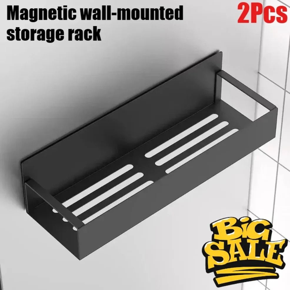 2pcs Magnetic Side Storage Shelf Spice Rack Hanging Kitchen Organizer