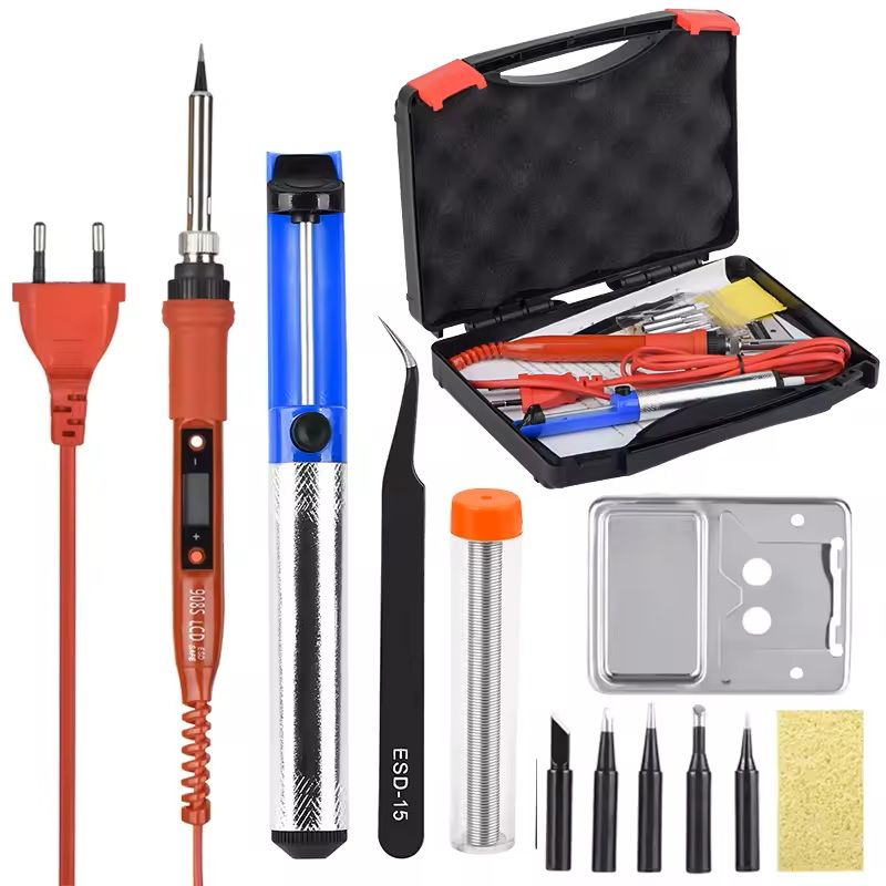 Adjustable Temperature Soldering Iron Kit with LCD Display