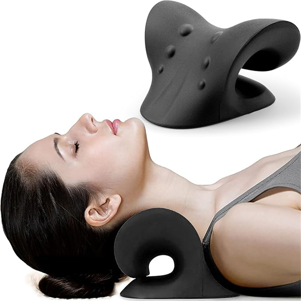 C-Shaped Neck Pillow for TMJ Relief & Cervical Spine Alignment
