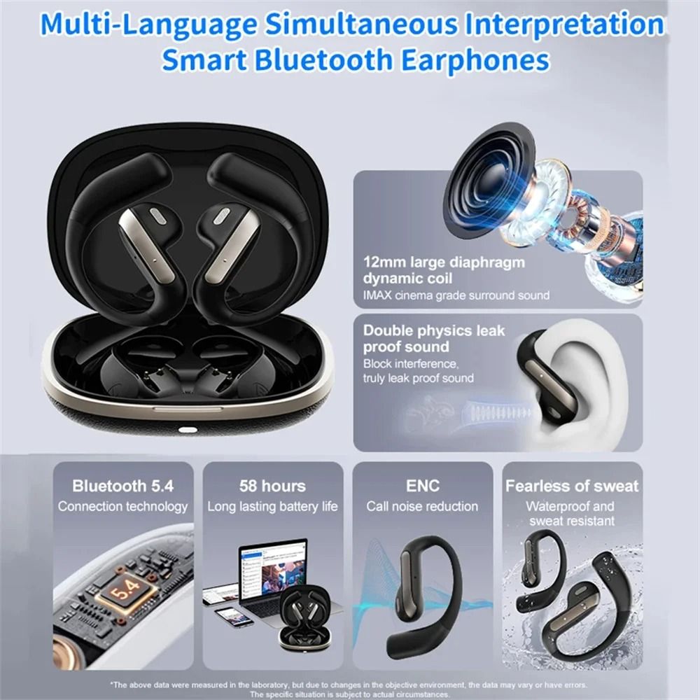 Professional 144-Language Smart Real-Time Translation Earbuds