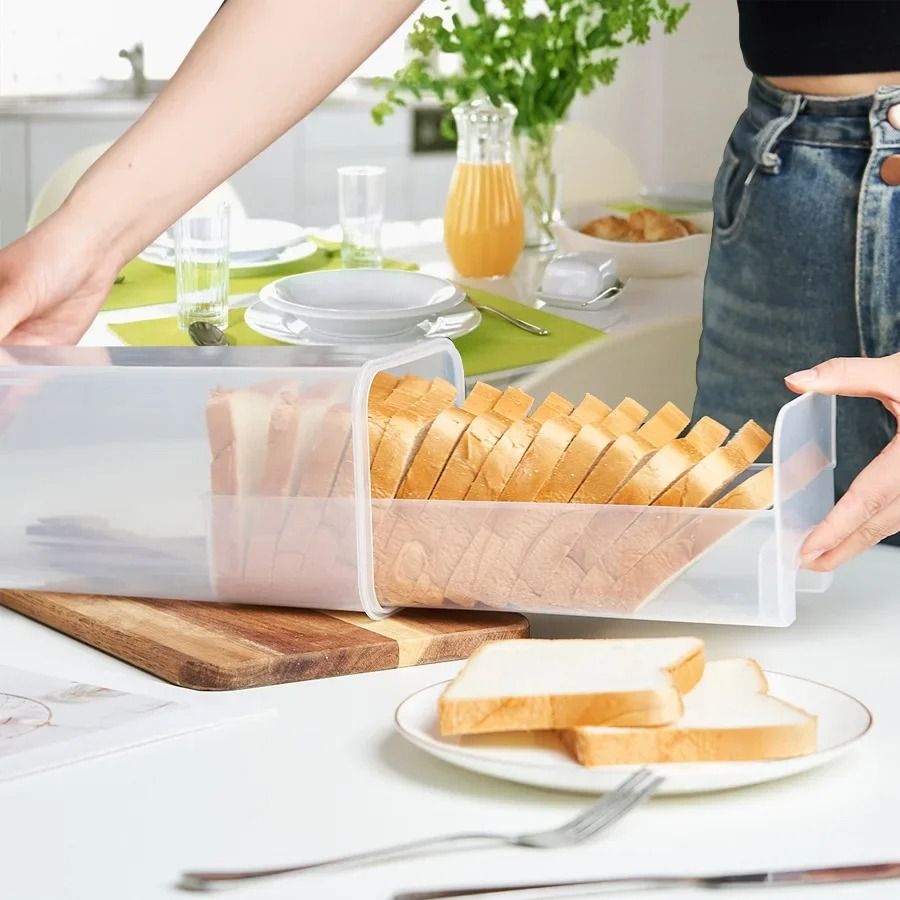 Vertical Bread Loaf Container | Airtight Clear Bread Box & Tall Sandwich Bread Saver