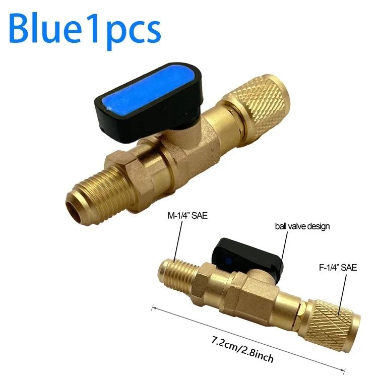 HVAC Refrigerant Ball Valve Adapter 1/4 Inch SAE Straight Shut Off Valve