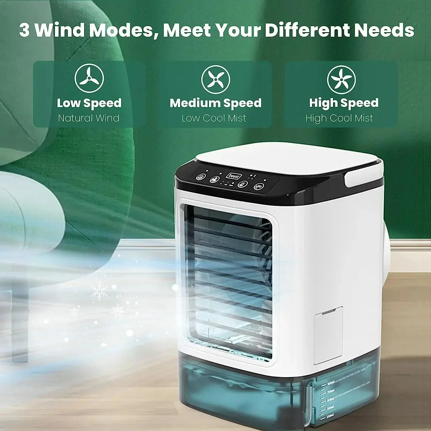Portable Desktop Dual Spray Air Cooler and Ultrasonic Humidifier
