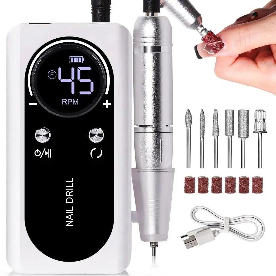 Rechargeable 45000RPM Electric Nail Drill Machine for Professional Manicure