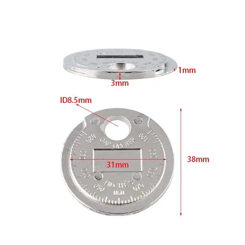 Coin Style Spark Plug Gap Gauge Measuring Tool