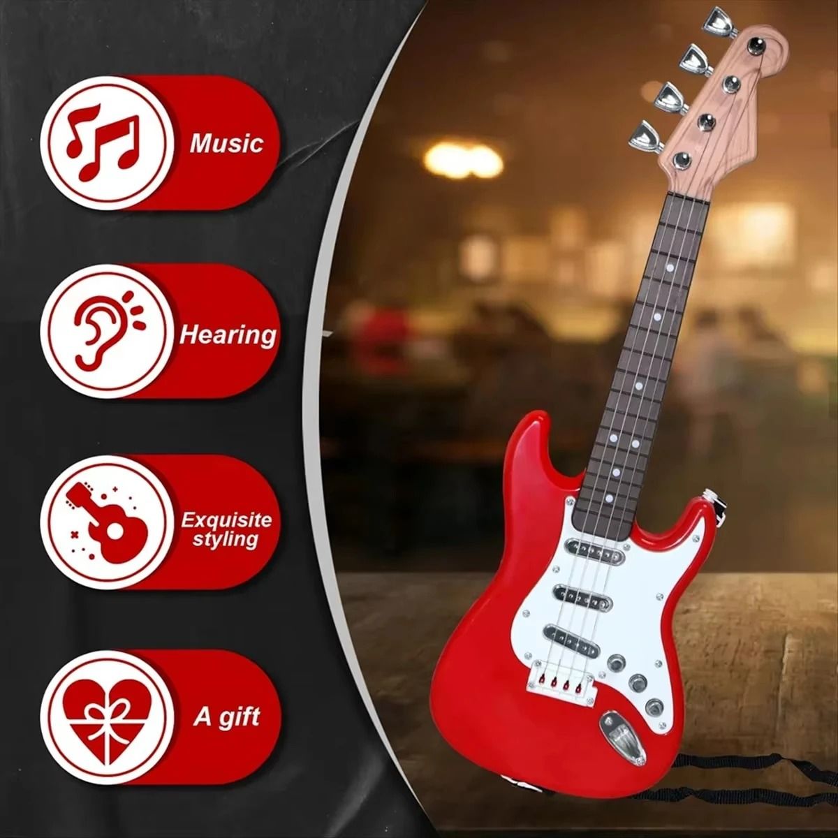 17-Inch Kids Electric Guitar Toy – Interactive Musical Instrument with LED Lights