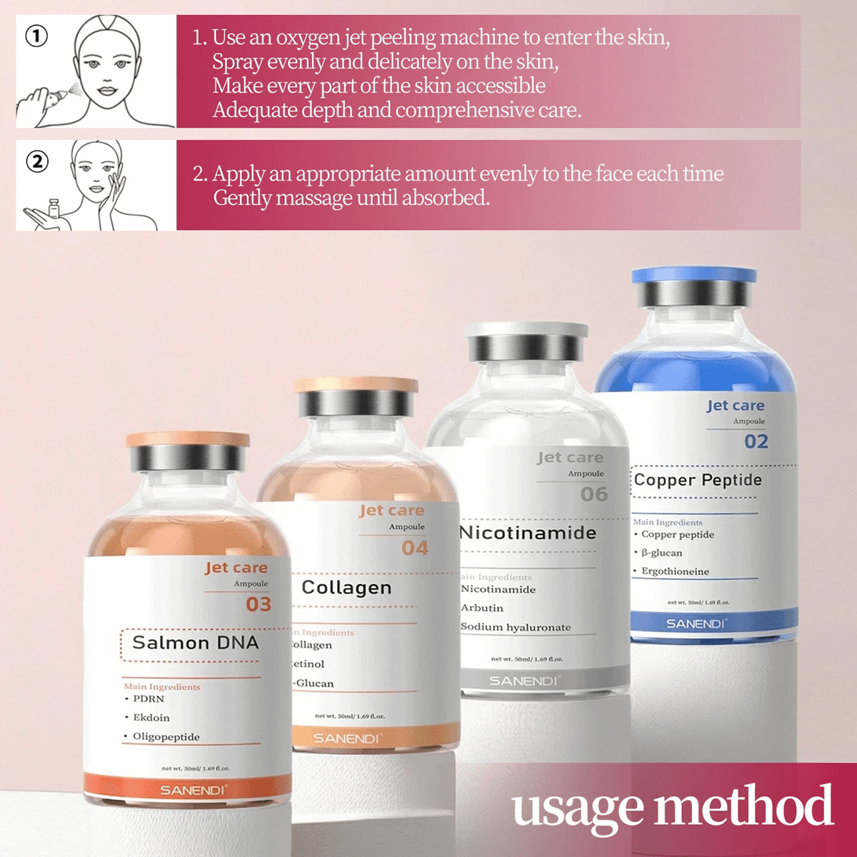Salmon Stem Cell Ampoule Spray Anti-Aging Hydration Serum for Skin Renewal