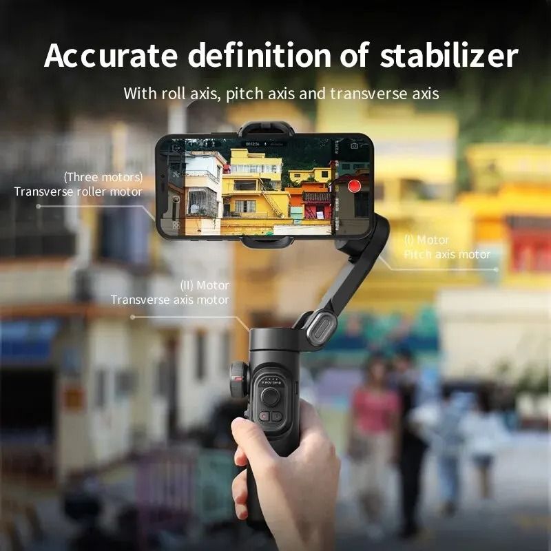 3 Axis Smartphone Gimbal Stabilizer with AI Face Tracking for iPhone and Android Vlogging