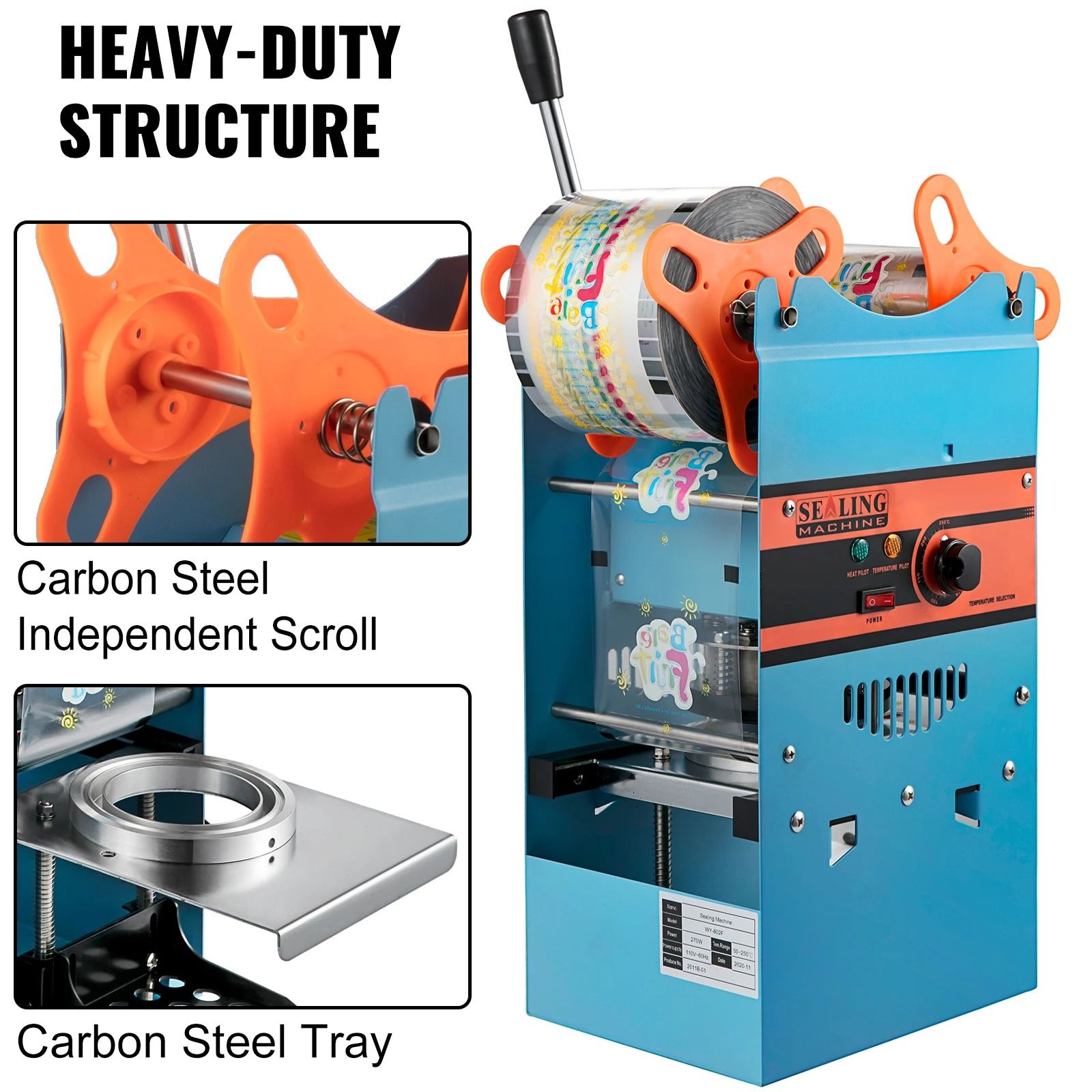 Manual Cup Sealer Machine with Heating Technology for 90 and 95 mm Cups