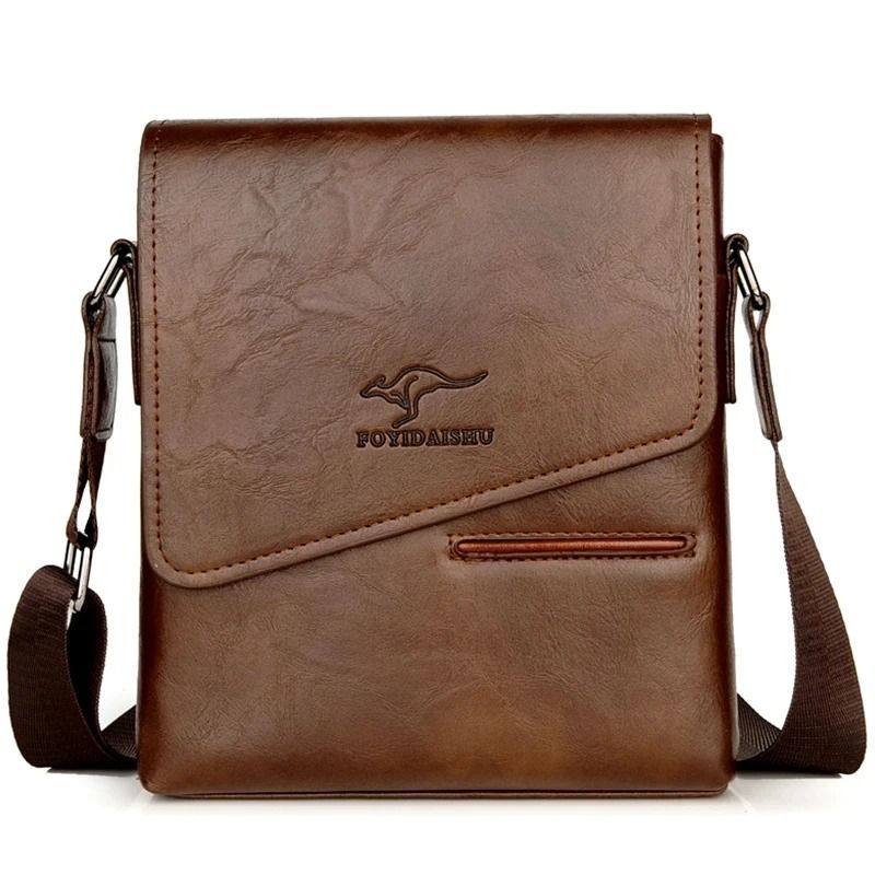 Mens Leather Crossbody Messenger Shoulder Bag