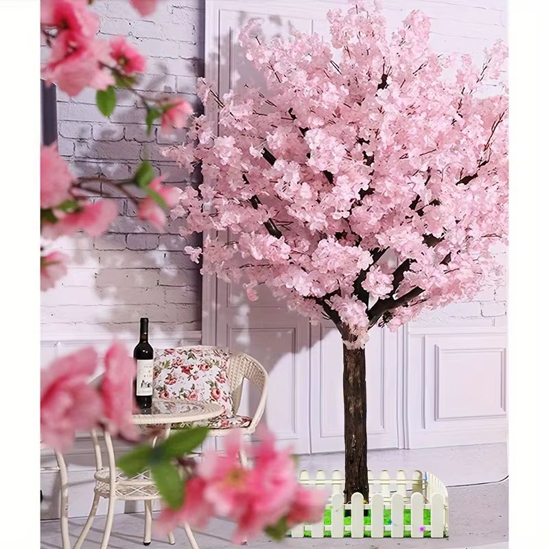 Handmade Artificial Cherry Blossom Tree Pink Sakura Decor for Indoor Outdoor Styling