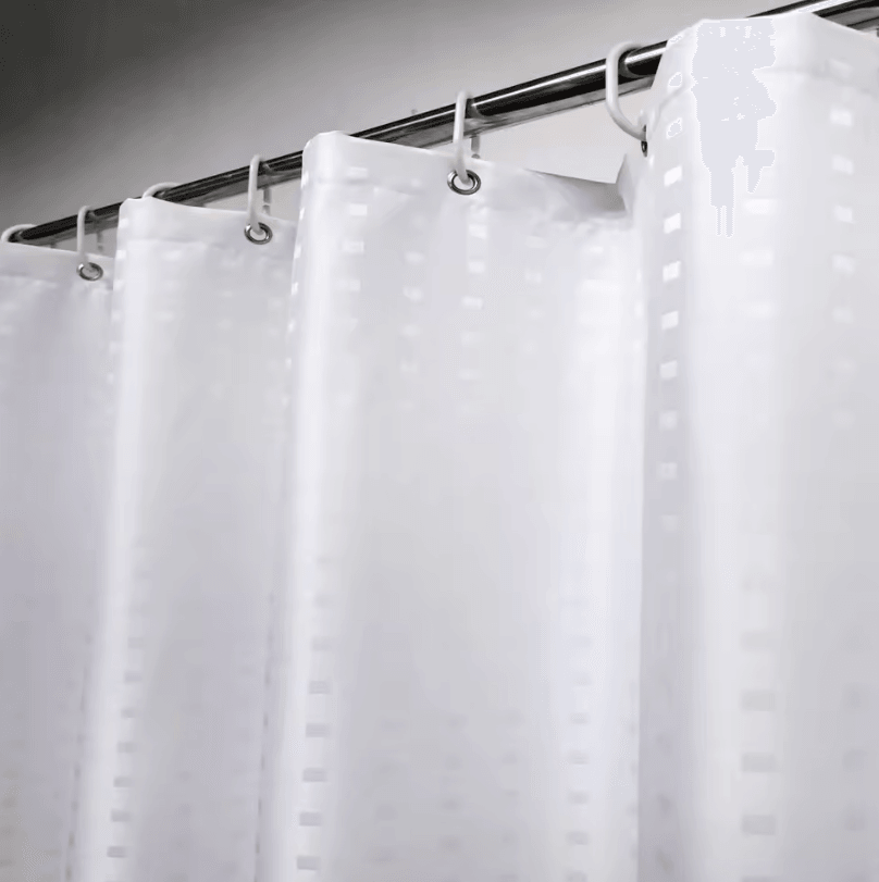 Hotel-Grade Water Repellent Polyester Shower Curtain – Durable Fabric Bathroom Liner with Weighted Bottom