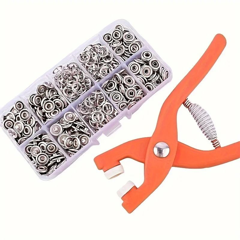 50 Piece Snap Button Kit with Manual Press Pliers