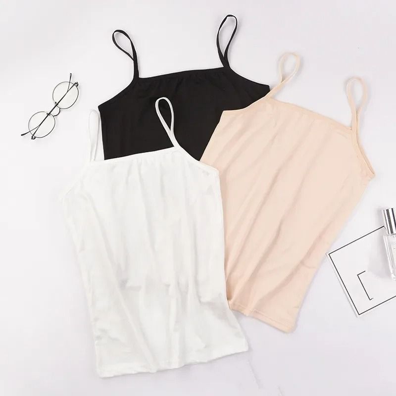 Women Slim Fit Camisole Crop Top Stretch Tank Vest Summer Layering Basic