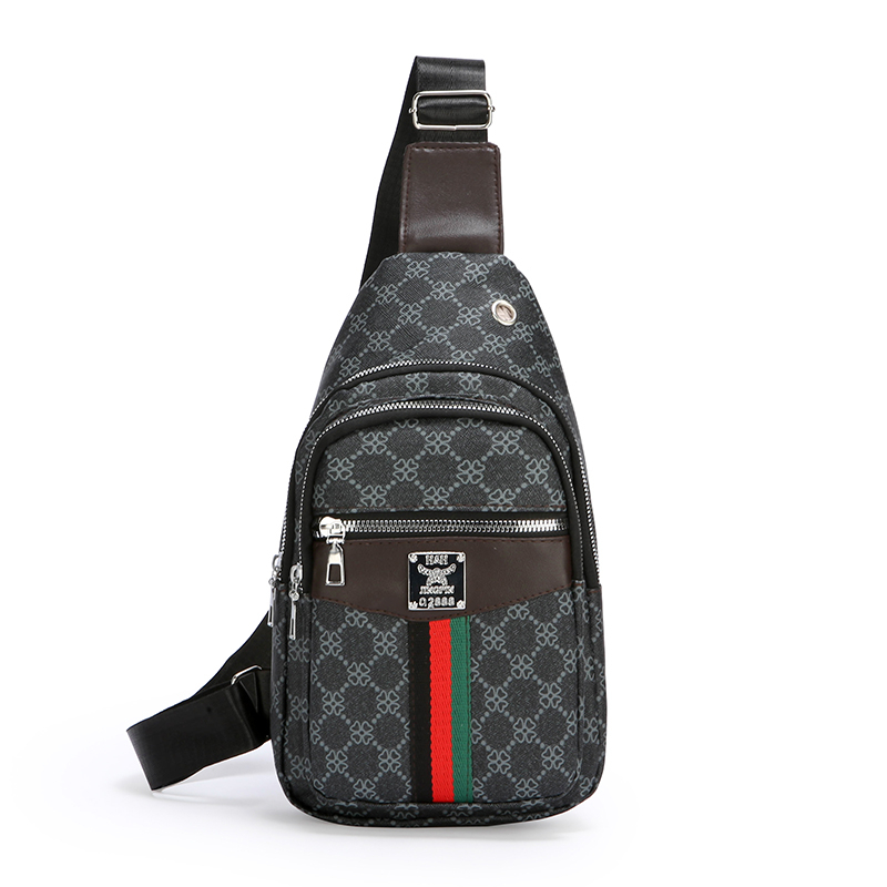 Mens Casual Crossbody Shoulder Bag Multi Pocket Lightweight Chest Bag with Earphone Hole