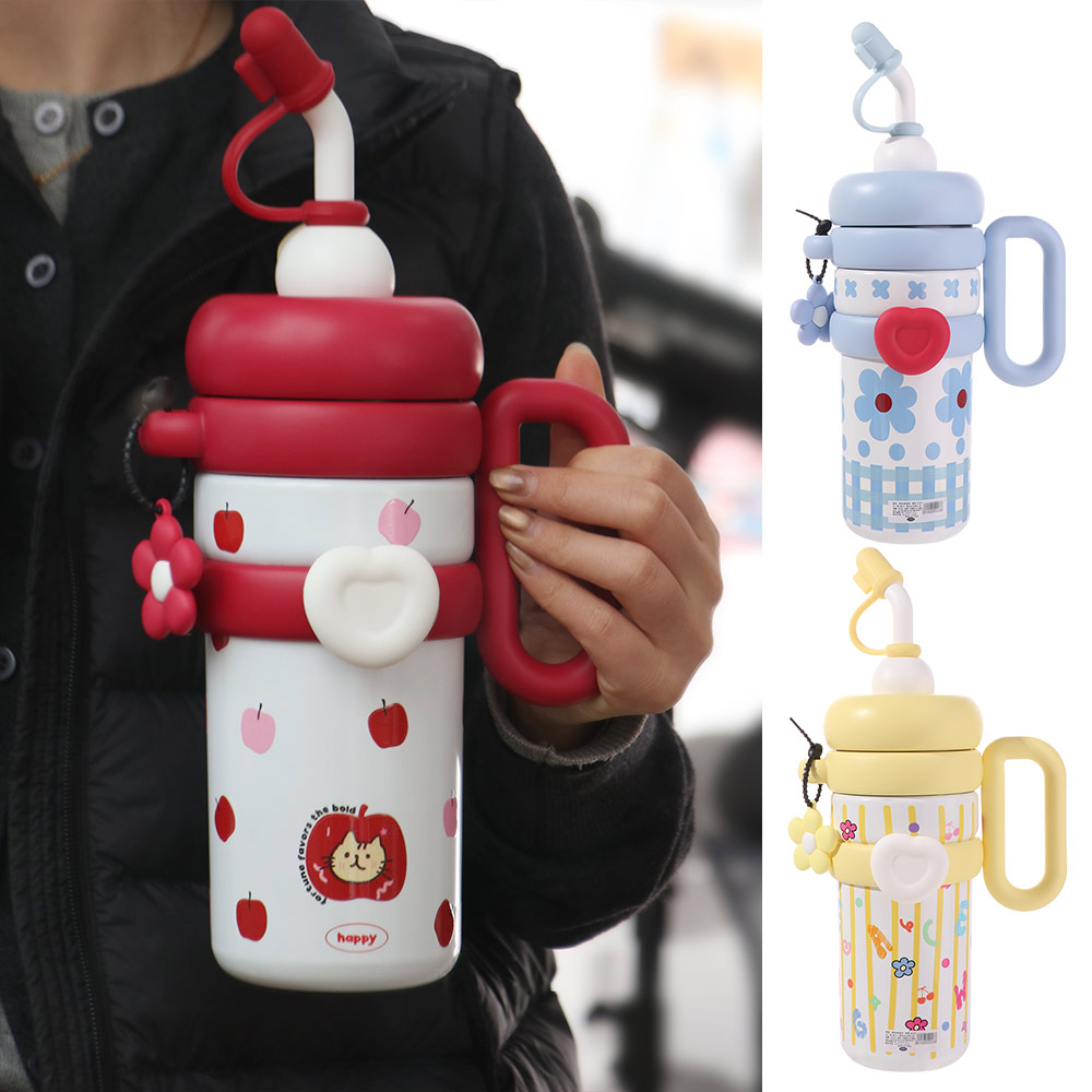 Insulated Stainless Steel Thermos Coffee Cup with Handle