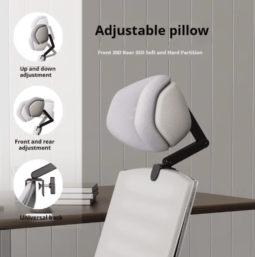 ErgoComfort Adjustable Chair Headrest – Universal Office Chair Head Pillow for Neck Support