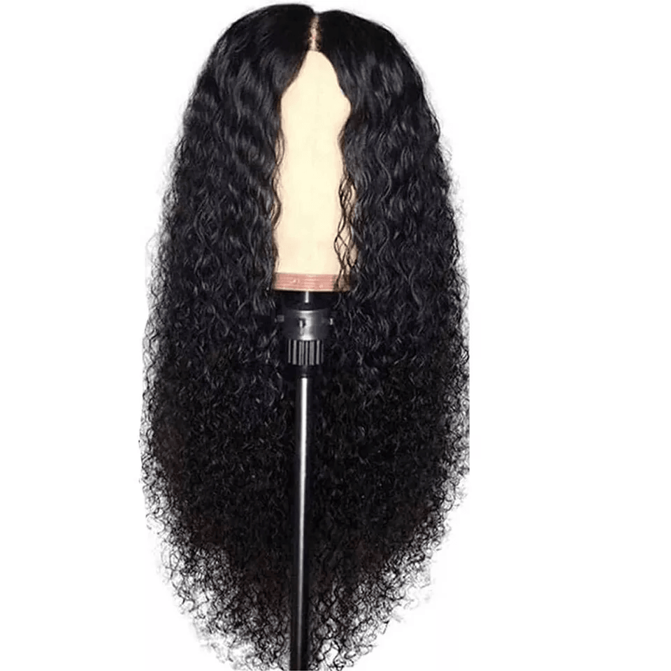 Long Curly Lace Front Wig for Women, AA Hair Brazilian Human Wavy Hair Wig with Natural Scalp Look, Black Deep Wave