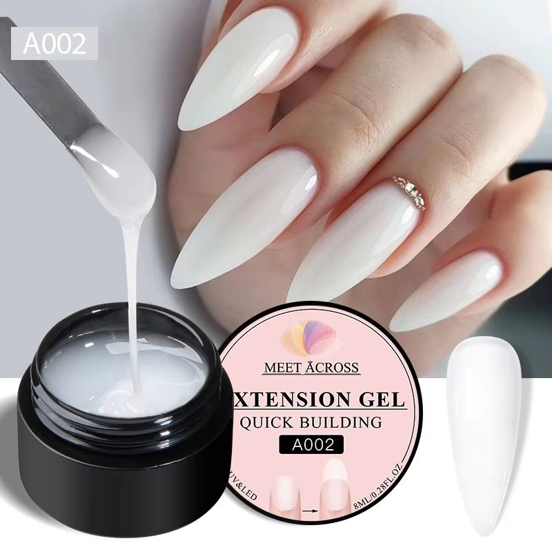 MEET ACROSS Milk White Quick Extension Gel Nail Polish 8 ml